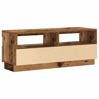 TV Cabinet with LED Lights Old Wood 100x35x40 cm Engineered Wood