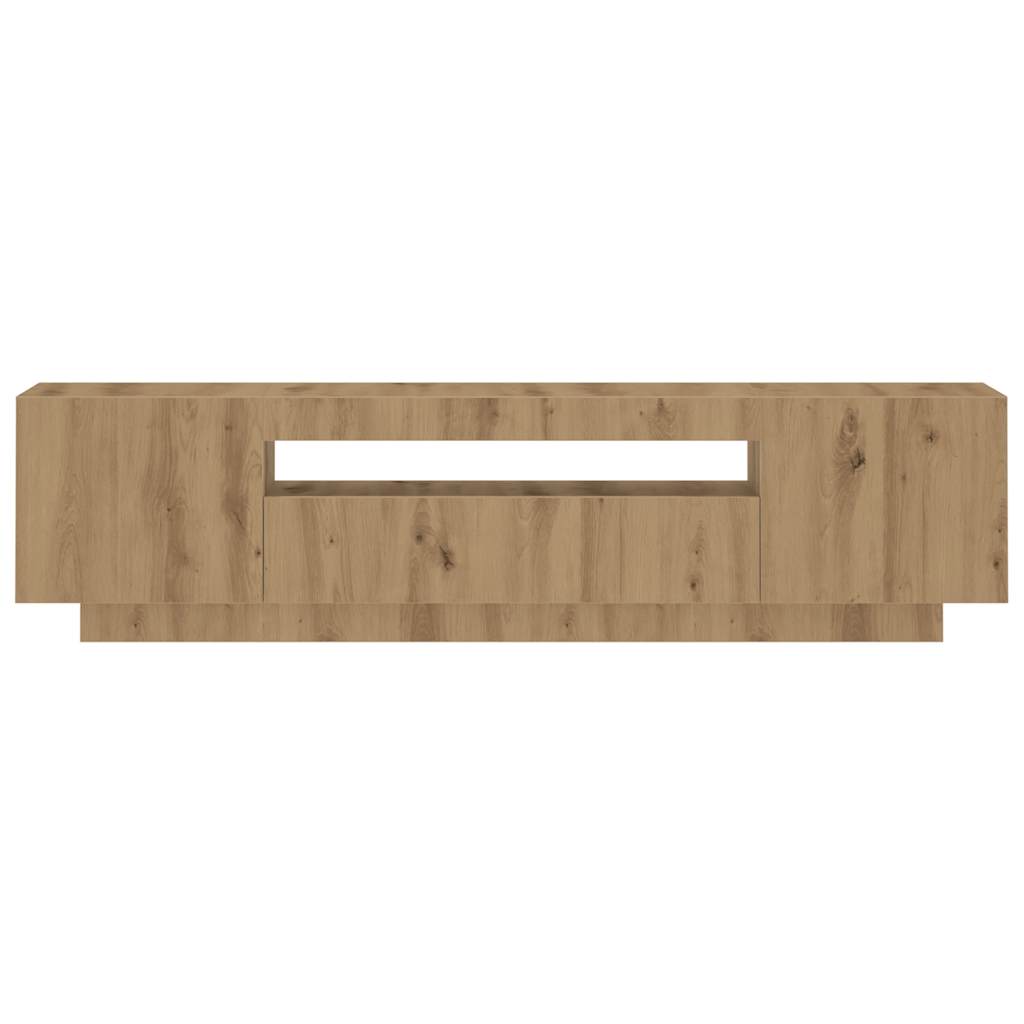TV Cabinet with LED Lights Artisan Oak 160x35x40 cm Engineered Wood