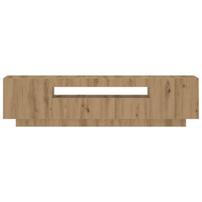 TV Cabinet with LED Lights Artisan Oak 160x35x40 cm Engineered Wood