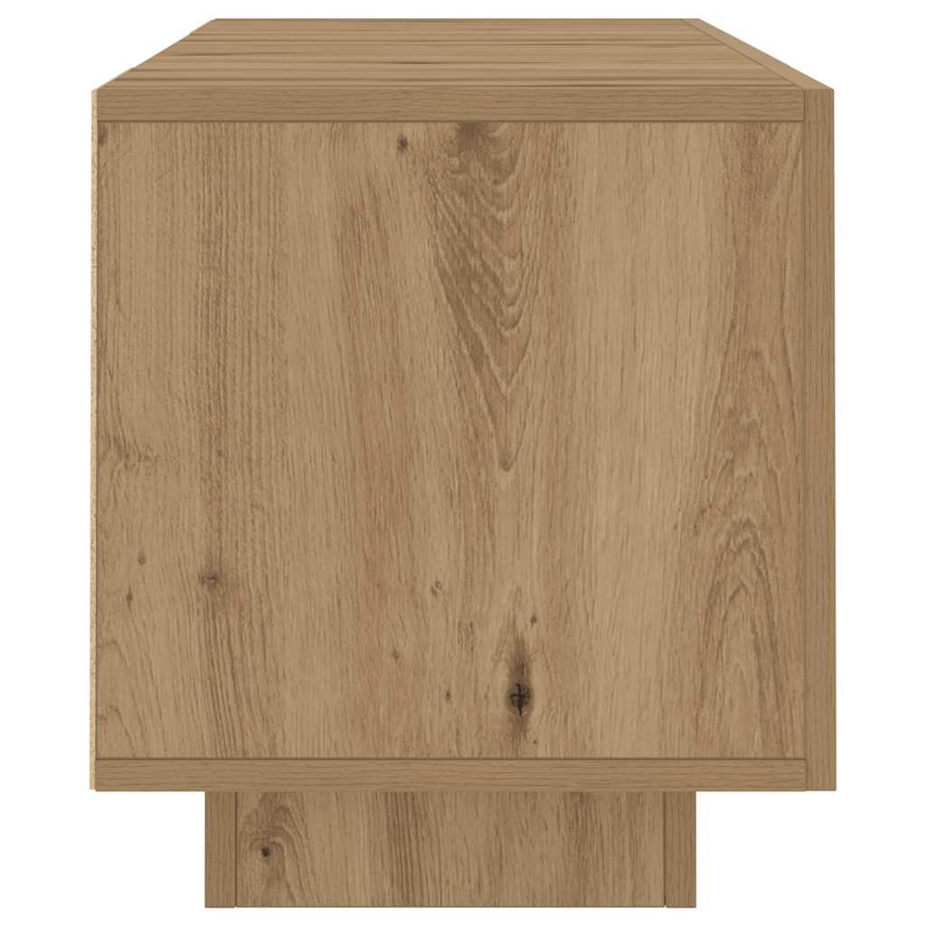 TV Cabinet with LED Lights Artisan Oak 160x35x40 cm Engineered Wood
