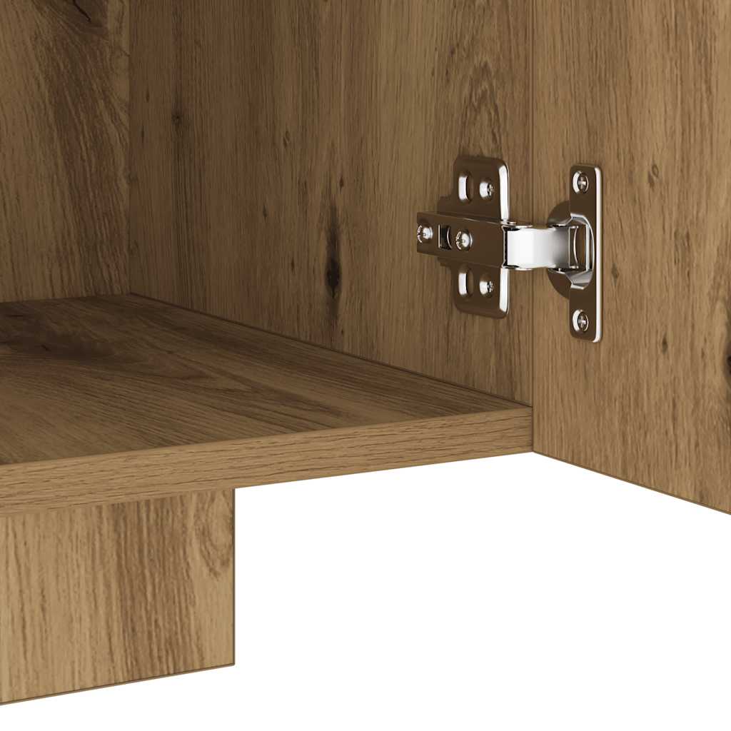 TV Cabinet with LED Lights Artisan Oak 160x35x40 cm Engineered Wood