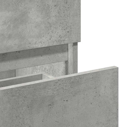 Concrete Grey Engineered Wood Bathroom Cabinet with Mirror
