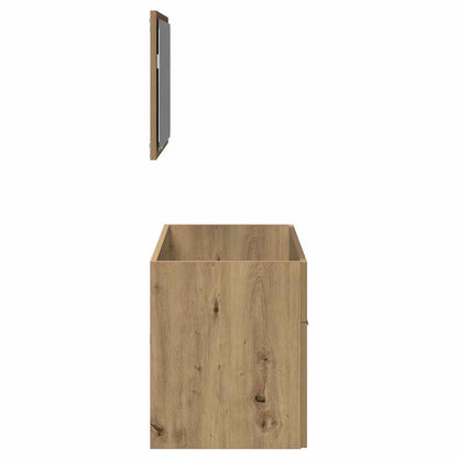 Artisan Oak Engineered Wood Bathroom Cabinet with Mirror