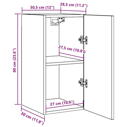 TV Cabinets 2 pcs Artisan Oak 30.5x30x60 cm Engineered Wood