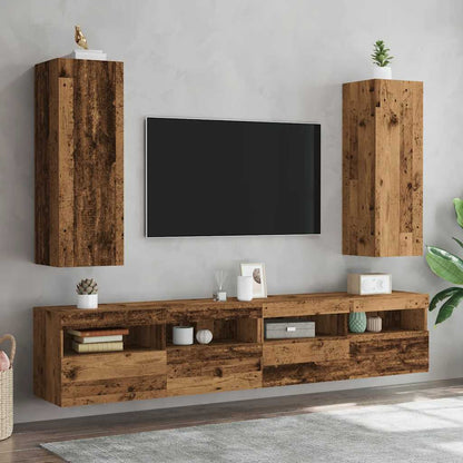 TV Cabinets 2 pcs Old Wood 30.5x30x90 cm Engineered Wood