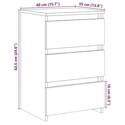 Bedside Cabinet Old Wood 40x35x62.5 cm Engineered Wood