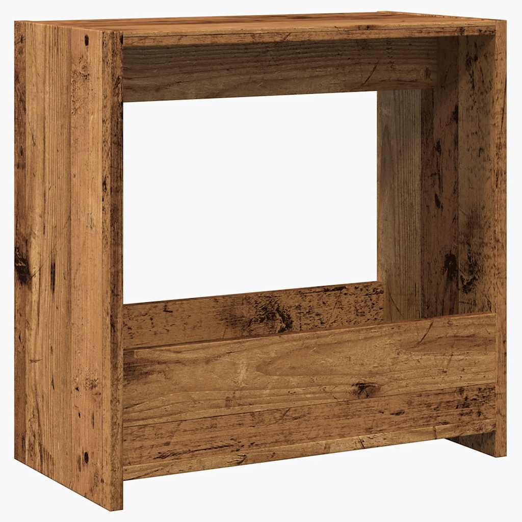 Rustic Side Table, Old Wood Finish, 50x26x50 cm, Engineered Wood