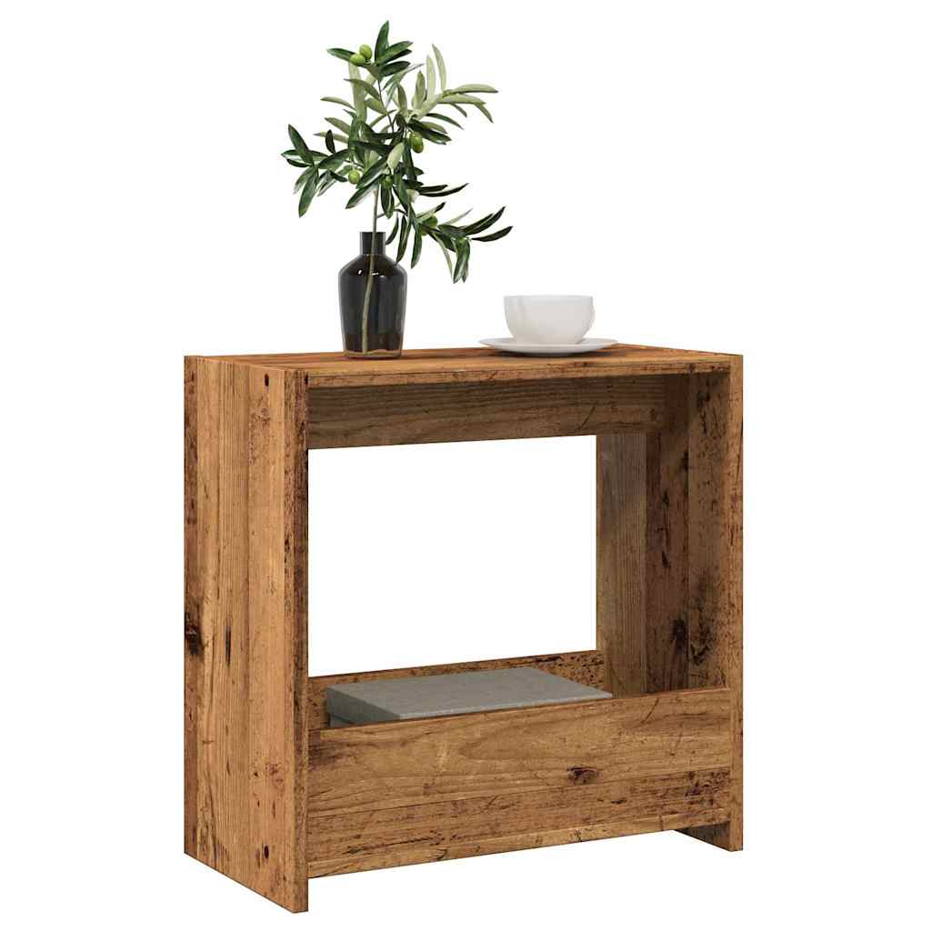 Rustic Side Table, Old Wood Finish, 50x26x50 cm, Engineered Wood