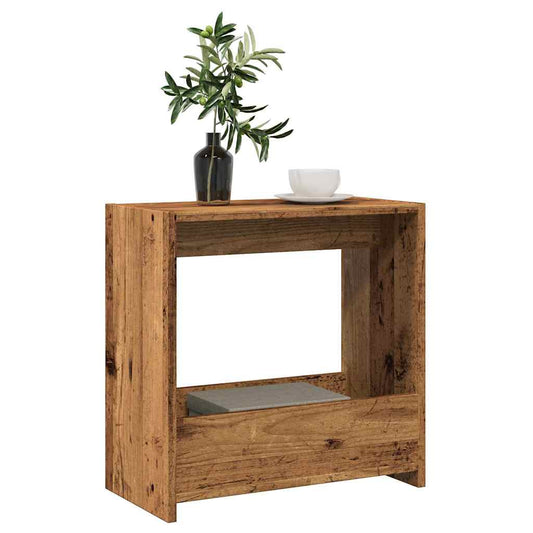 Rustic Side Table, Old Wood Finish, 50x26x50 cm, Engineered Wood