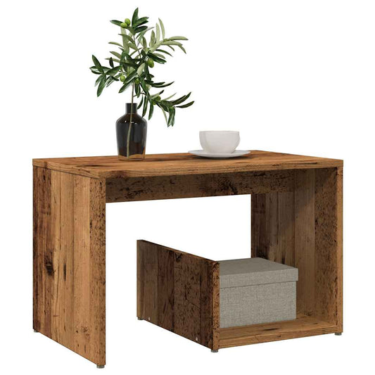 Rustic Side Table - Engineered Old Wood, 59x36x38 cm