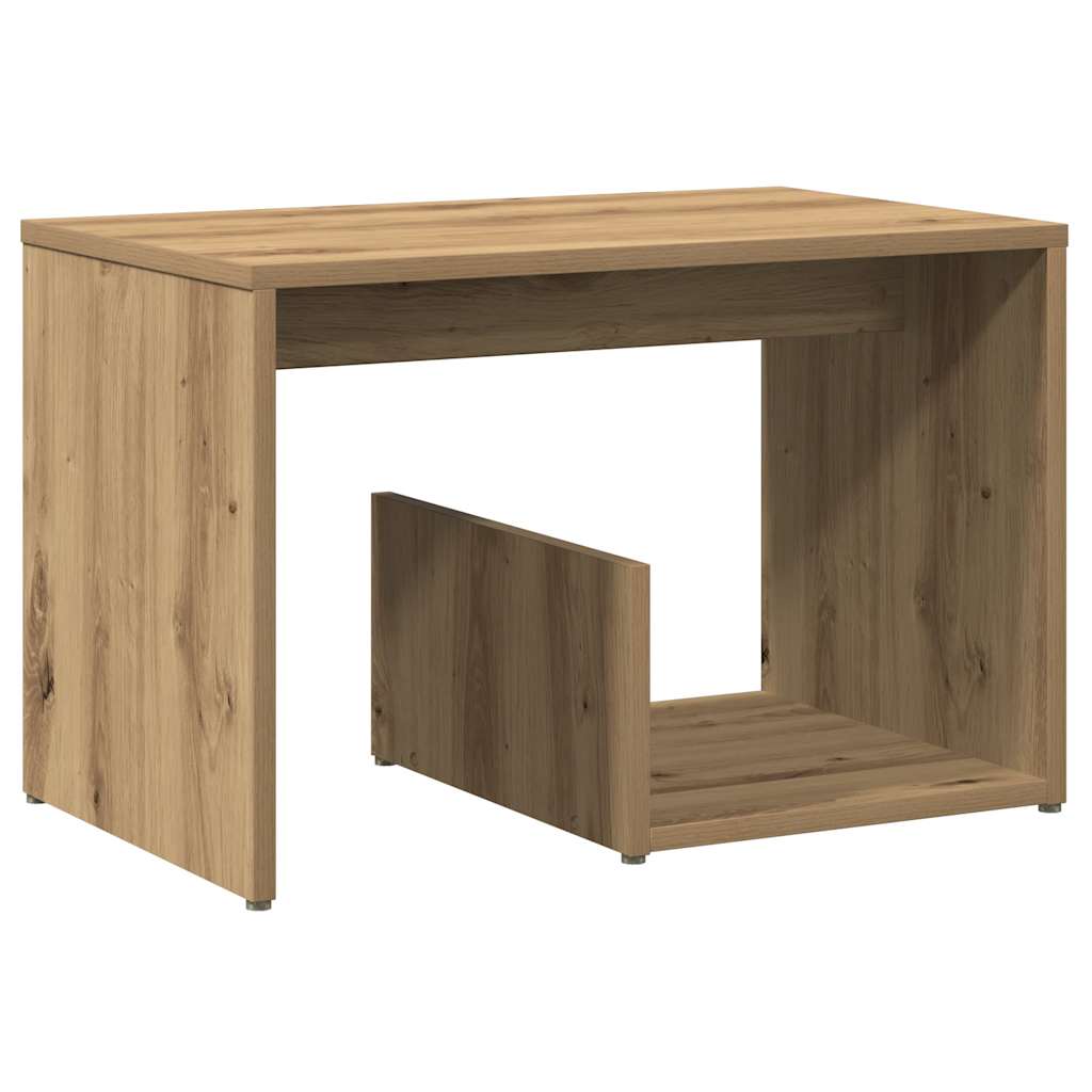 Artisan Oak Side Table - 59x36x38 cm, Engineered Wood