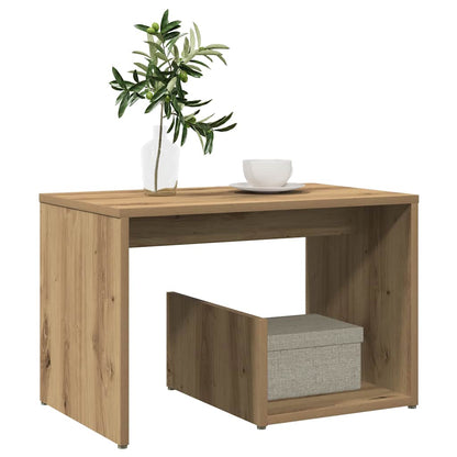 Artisan Oak Side Table - 59x36x38 cm, Engineered Wood