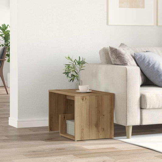 Artisan Oak Side Table - 59x36x38 cm, Engineered Wood
