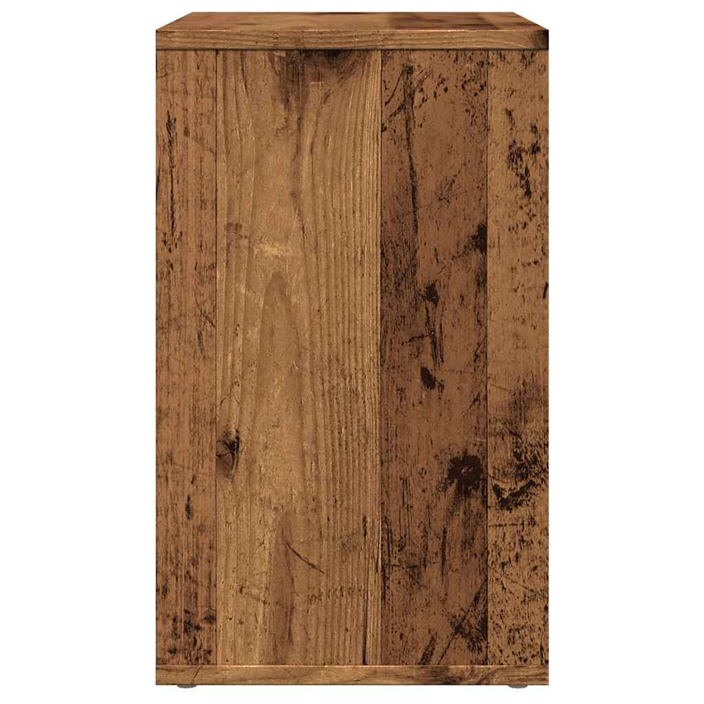 Rustic Old Wood Side Table, 50x30x50 cm - Engineered Wood Design