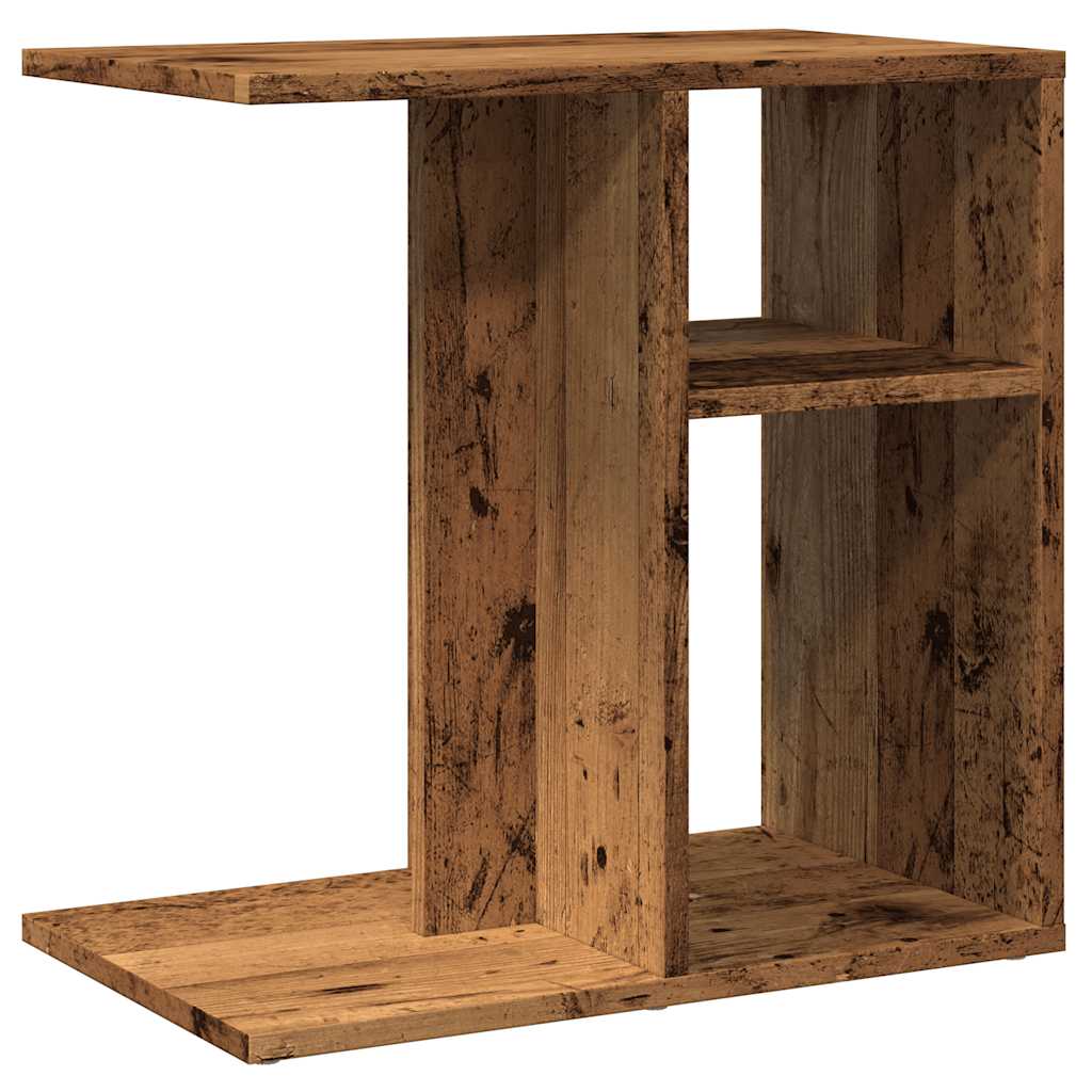 Rustic Old Wood Side Table, 50x30x50 cm - Engineered Wood Design