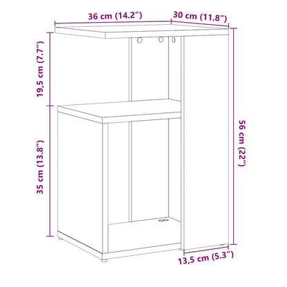 Artisan Oak Side Table 50x30x50 cm – Engineered Wood Elegance