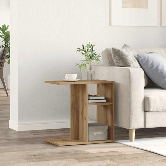 Artisan Oak Side Table 50x30x50 cm – Engineered Wood Elegance