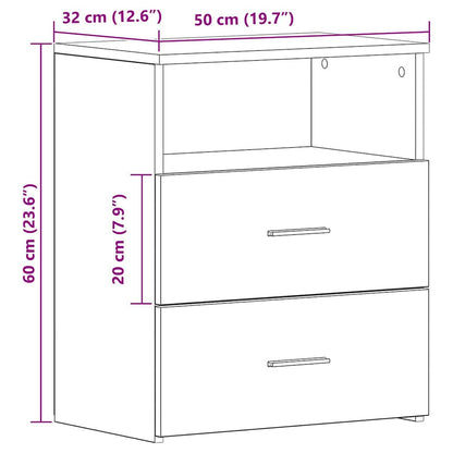 Bedside Cabinet Artisan Oak 50x32x60cm Engineered Wood