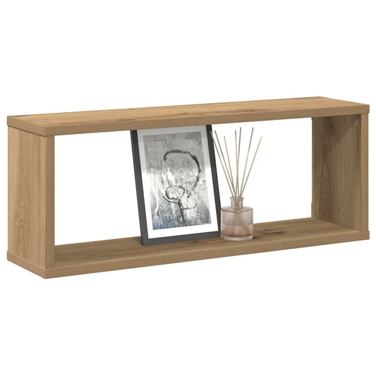 Wall Cube Shelves 2 pcs Artisan Oak 60x15x23 cm Engineered Wood