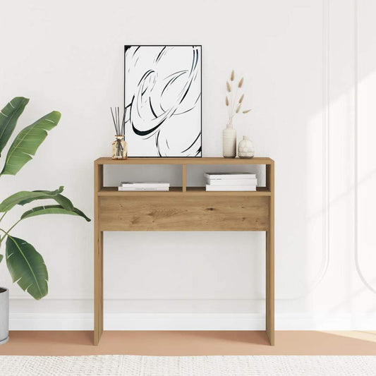 Artisan Oak Console Table, Engineered Wood, 78x30x80 cm