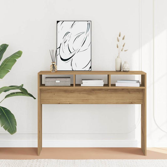 Artisan Oak Console Table, Engineered Wood, 105x30x80 cm