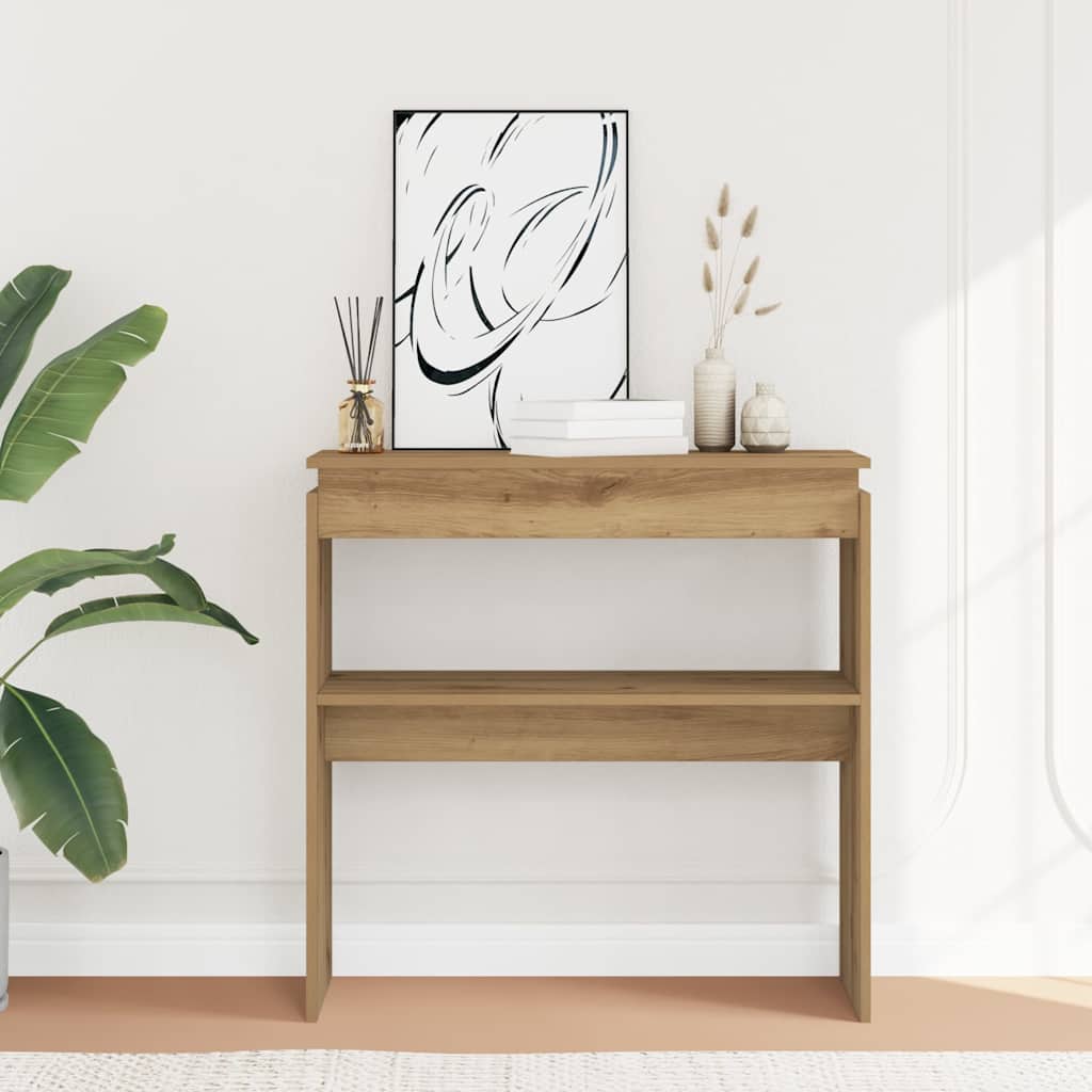 Artisan Oak Console Table 80x30x80 cm - Engineered Wood