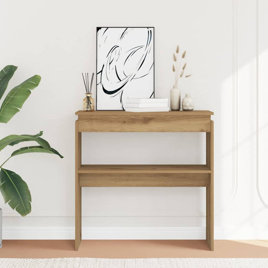 Artisan Oak Console Table 80x30x80 cm - Engineered Wood