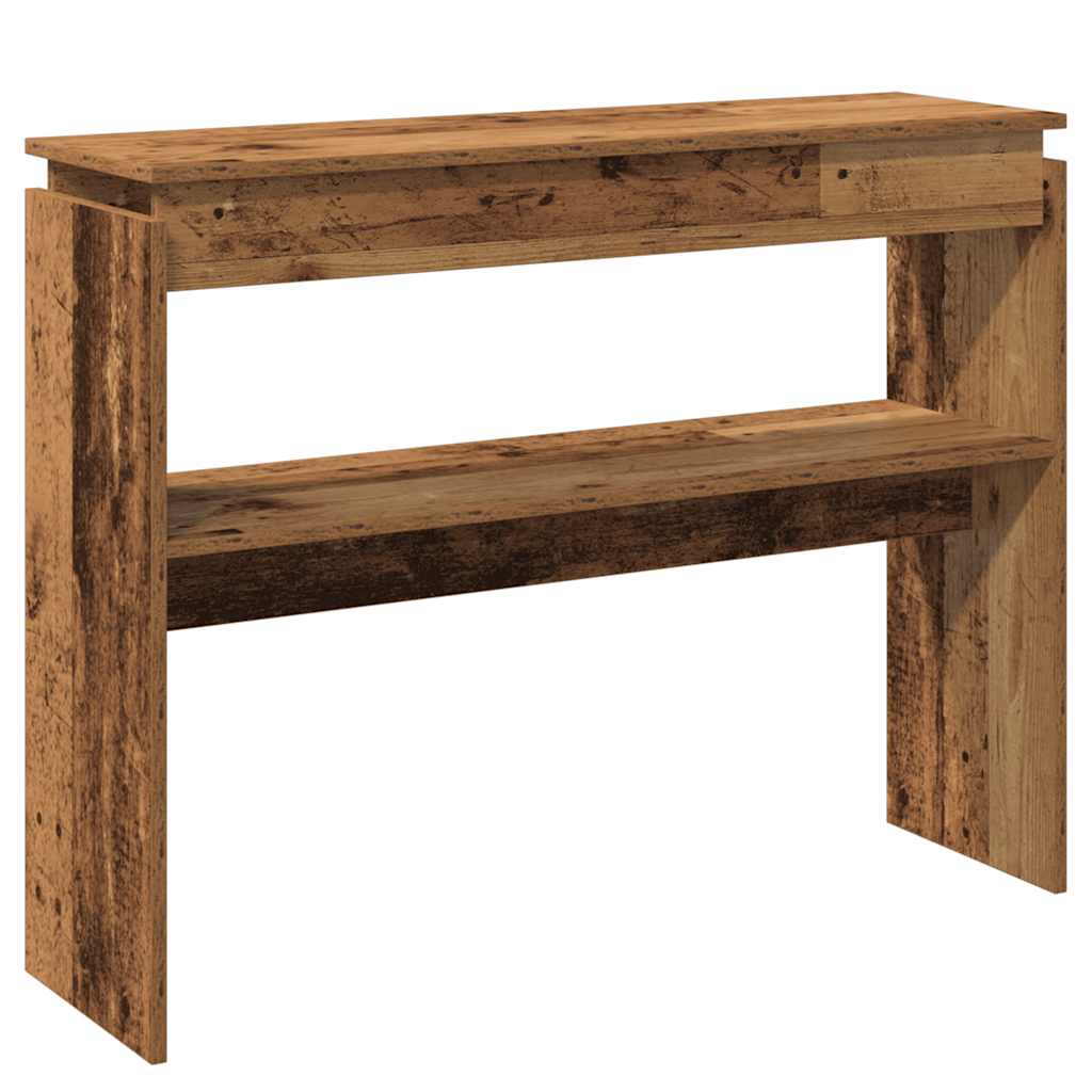 Rustic Console Table 80x30x102 cm - Engineered Old Wood Finish
