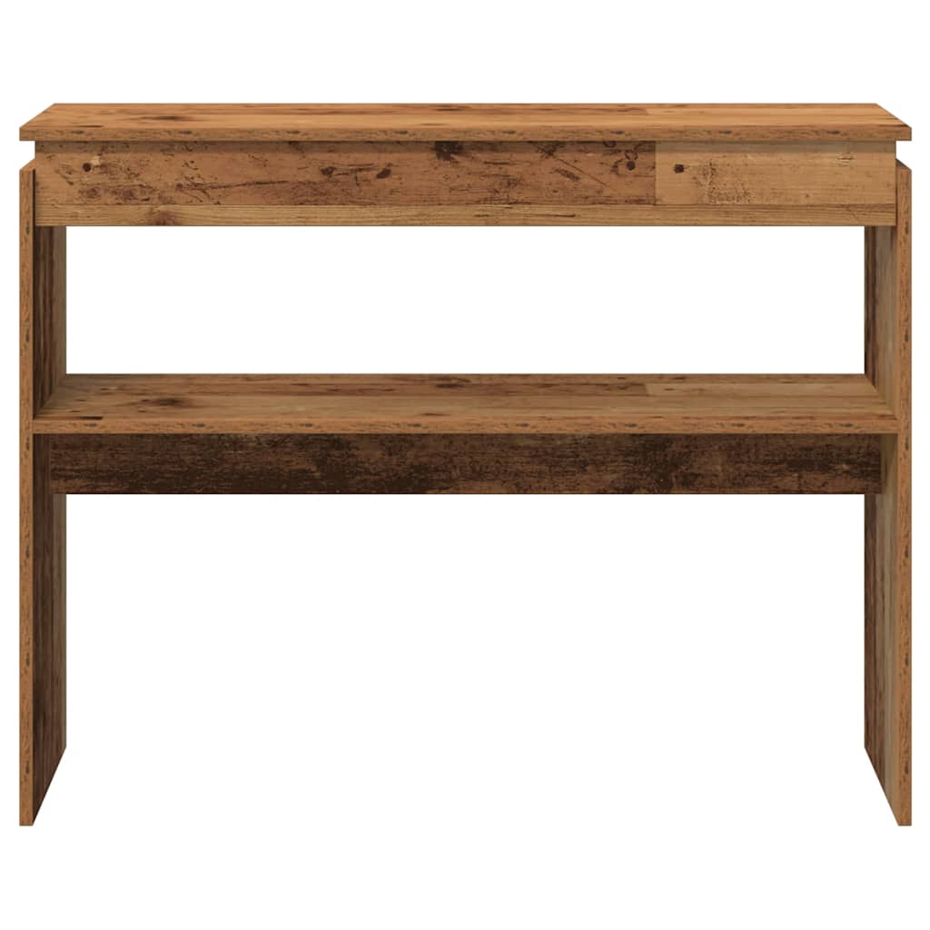 Rustic Console Table 80x30x102 cm - Engineered Old Wood Finish