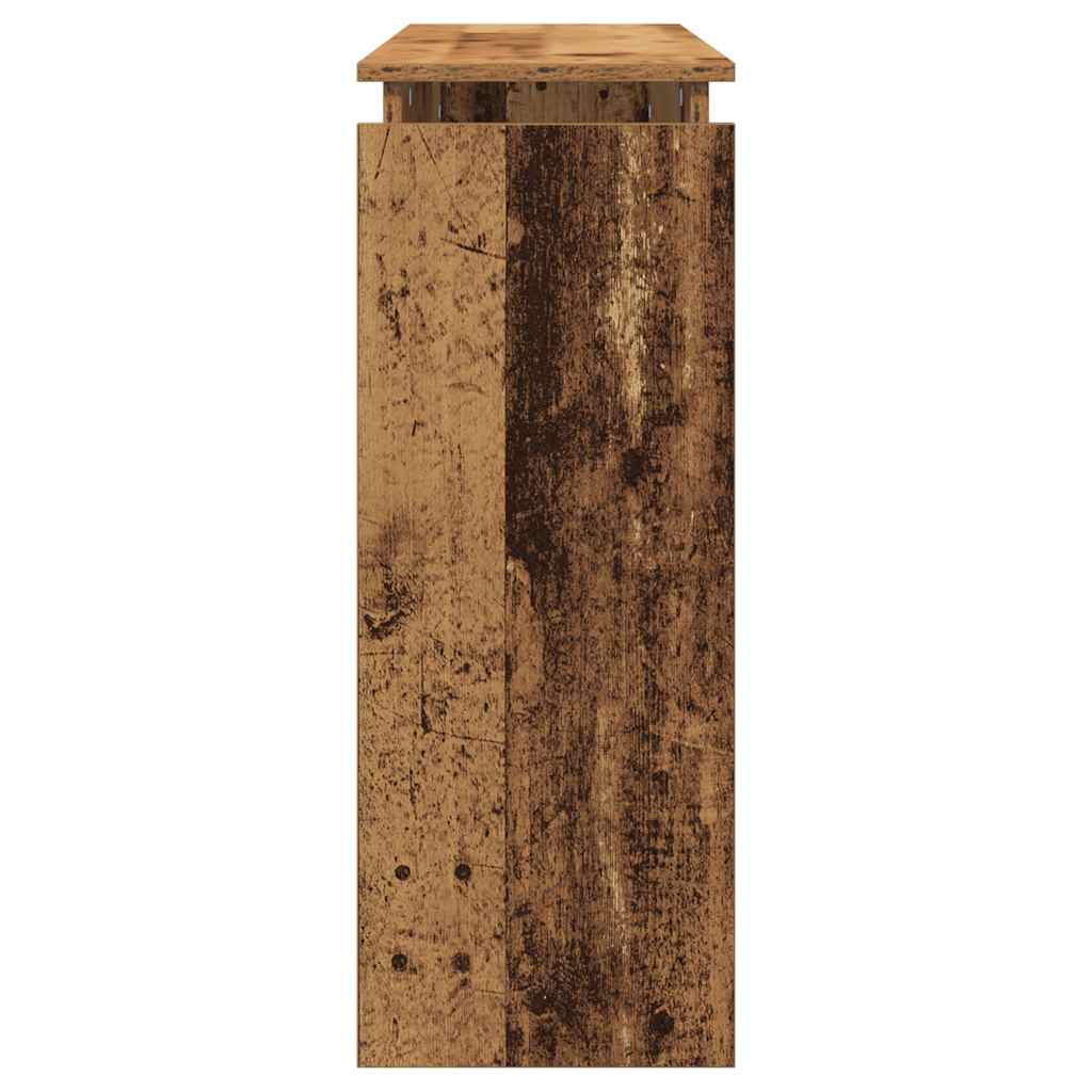 Rustic Console Table 80x30x102 cm - Engineered Old Wood Finish