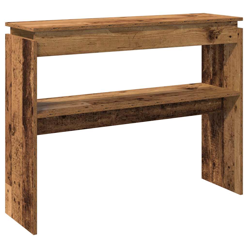 Rustic Console Table 80x30x102 cm - Engineered Old Wood Finish