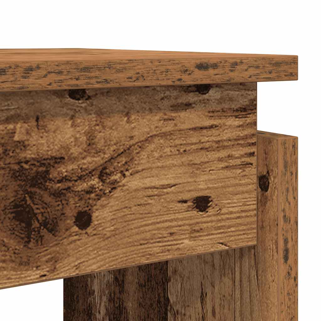 Rustic Console Table 80x30x102 cm - Engineered Old Wood Finish