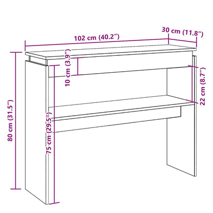 Rustic Console Table 80x30x102 cm - Engineered Old Wood Finish