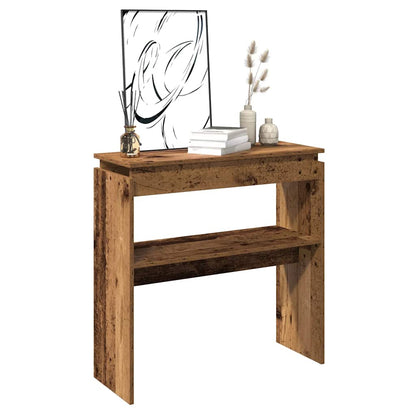 Rustic Console Table 80x30x102 cm - Engineered Old Wood Finish