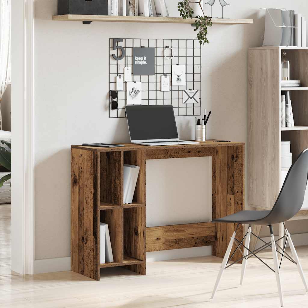Rustic Engineered Wood Desk - 102.5x35x75 cm Vintage Style