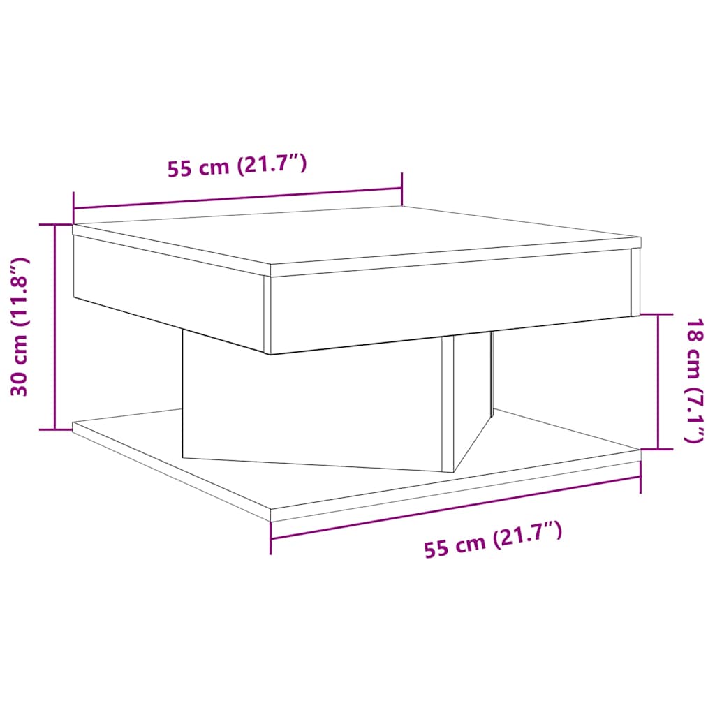 Coffee Table Old Wood 55x55x30 cm Engineered Wood