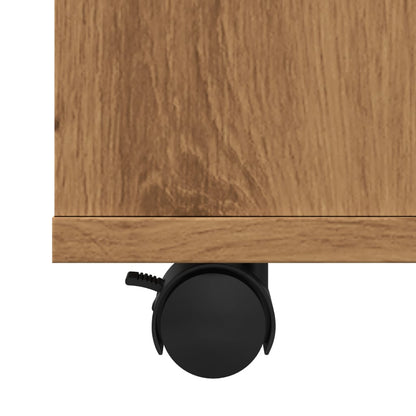 Rolling Cabinet Artisan Oak 60x53x72 cm Engineered Wood