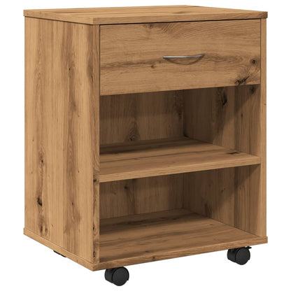 Rolling Cabinet Artisan Oak 46x36x59 cm Engineered Wood