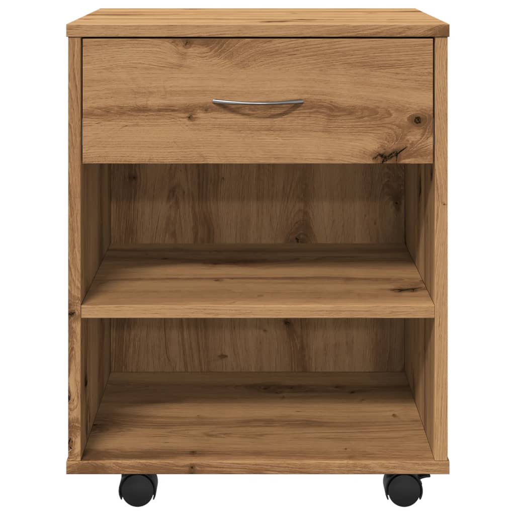 Rolling Cabinet Artisan Oak 46x36x59 cm Engineered Wood