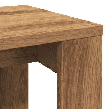 Artisan Oak Nest of Tables - 3 Pcs Engineered Wood Set