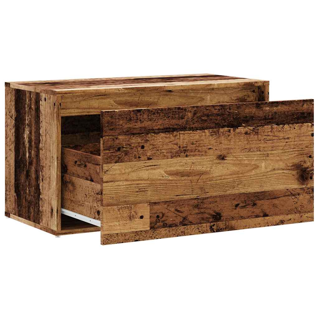 Rustic Hall Bench 80x40x45 cm Old Wood & Engineered Wood Design