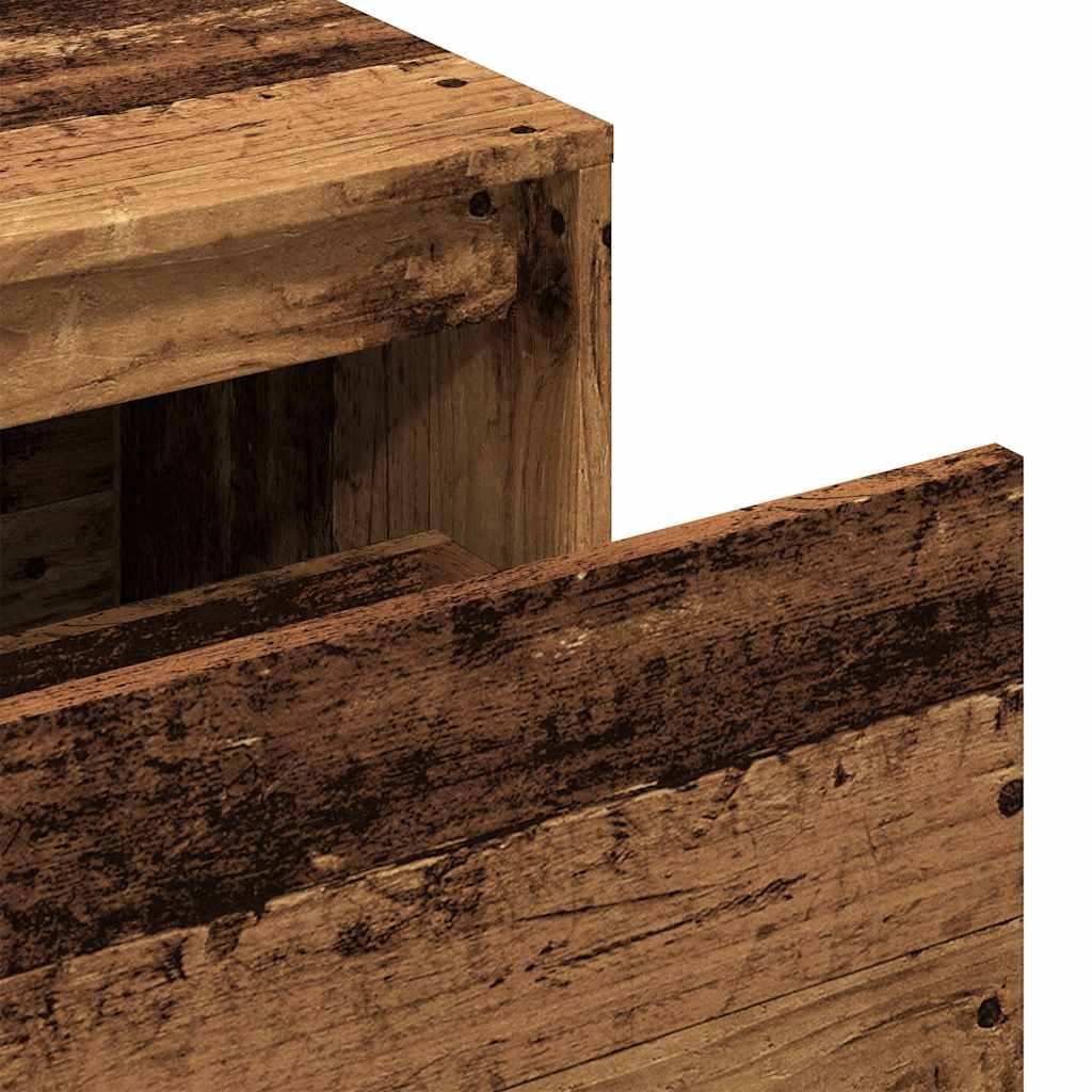 Rustic Hall Bench 80x40x45 cm Old Wood & Engineered Wood Design