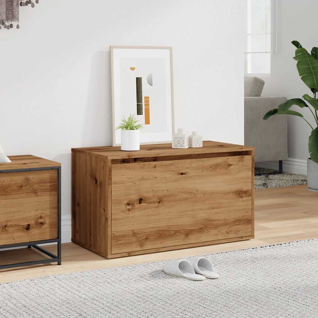 Artisan Oak Hall Bench - 80x40x45 cm Engineered Wood Design