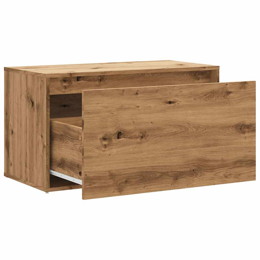 Artisan Oak Hall Bench - 80x40x45 cm Engineered Wood Design