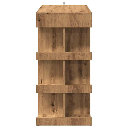 Artisan Oak Bar Table with Storage Rack - 100x48x101.5 cm