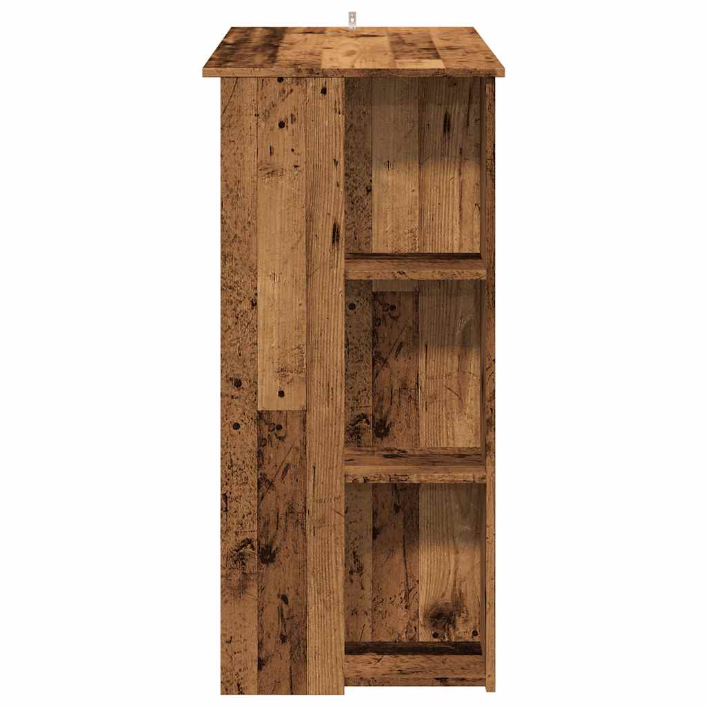 Rustic Engineered Wood Bar Table with Shelf 102x50x103.5 cm