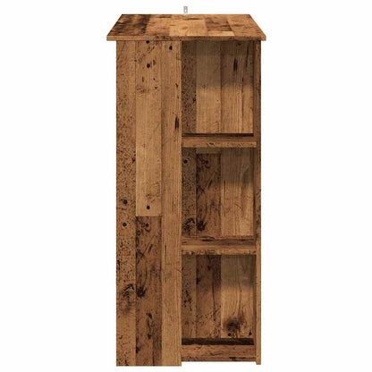 Rustic Engineered Wood Bar Table with Shelf 102x50x103.5 cm