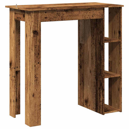 Rustic Engineered Wood Bar Table with Shelf 102x50x103.5 cm