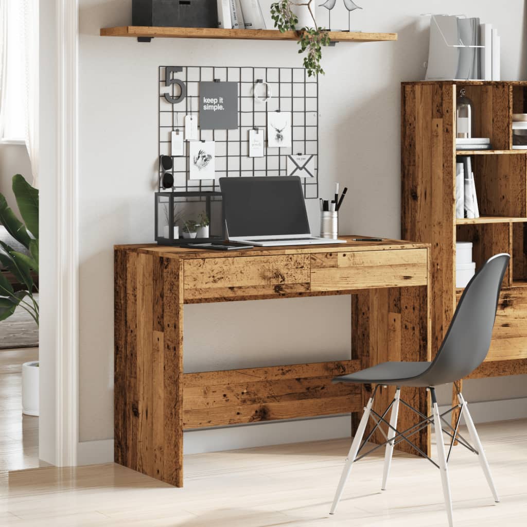 Rustic Engineered Wood Desk 101x50x76.5 cm - Classic Design