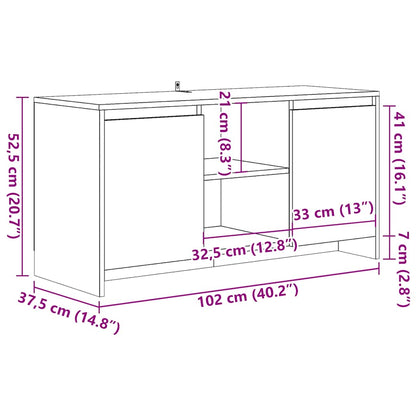 TV Cabinet Old Wood 102x37.5x52.5 cm Engineered Wood
